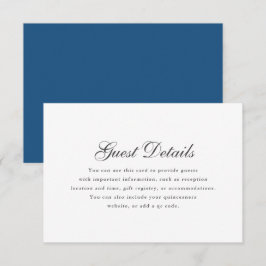 Eenvoudig Blauw Wit Kalligrafie Quinceanera Detail RSVP Kaartje