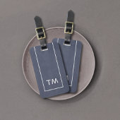 Eenvoudig blauw wit logo's bagagelabel