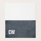 Eenvoudig blauw wit monogram gevouwen Visitekaartj Visitekaartje (Buitenkant ongevouwen)