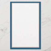 Eenvoudig Blauw Wit Monogram Zaken Briefpapier (Achterkant)