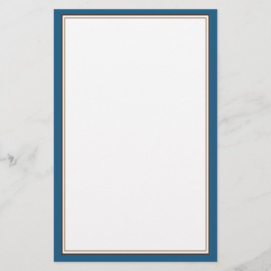 Eenvoudig Blauw Wit Monogram Zaken Briefpapier (Achterkant)