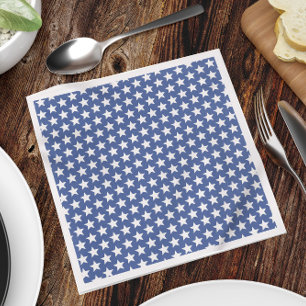Eenvoudig Blauw Wit Sterren Patriottisch Minimalis Servet
