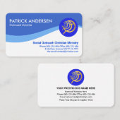 Eenvoudig blauw Zee golven Ichthus Vis Visitekaartje (Voorkant / Achterkant)