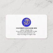 Eenvoudig blauw Zee golven Ichthus Vis Visitekaartje (Achterkant)