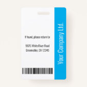 Eenvoudig blauw zurend badge (Achterkant)