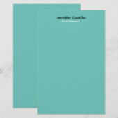 Eenvoudig blauw zwart wit minimalistisch modern briefpapier (Voorkant / Achterkant)