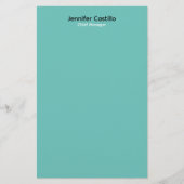 Eenvoudig blauw zwart wit minimalistisch modern briefpapier (Voorkant)