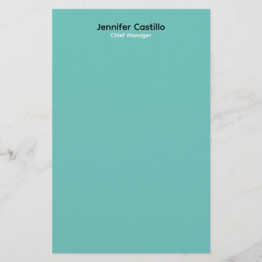 Eenvoudig blauw zwart wit minimalistisch modern briefpapier (Voorkant)