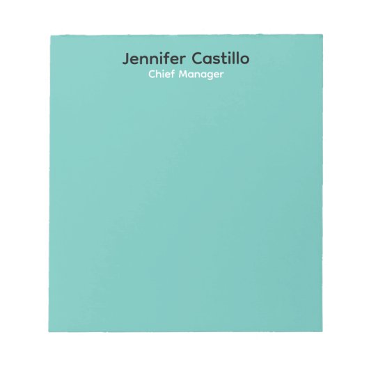 Eenvoudig blauw zwart wit minimalistisch modern notitieblok (Voorkant)