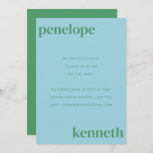 Eenvoudig blauwe groene moderne ridder in één keer kaart (Voorkant / Achterkant)