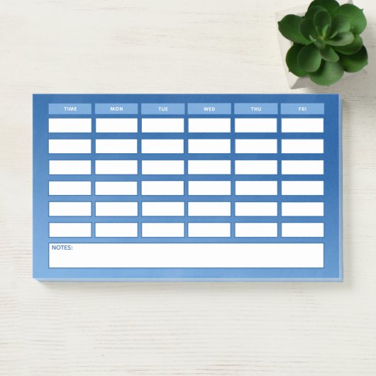 Eenvoudig Blauwe Weekschool Post-it® Notes (Kantoor)