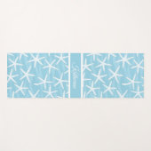Eenvoudig Blauwe Zeesterpatroon Kust Script Naam Yogamat (Voorkant (horizontaal))