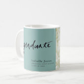 Eenvoudig Blauwgroen Afstuderen van het Licht van  Koffiemok (Voorkant links)