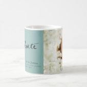 Eenvoudig Blauwgroen Afstuderen van het Licht van  Koffiemok (Center)