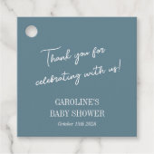 Eenvoudig Blauwgroen blauw minimalistisch custom B Bedankjes Labels (Voorkant)