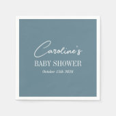 Eenvoudig Blauwgroen blauw minimalistisch custom B Servet (Voorkant)