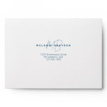 Eenvoudig Blauwgroen Blauw Minimalistisch Monogram