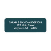 Eenvoudig Blauwgroen blauw retour adreslabel Etiket (Voorkant)
