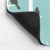 Eenvoudig Blauwgroen Blauw Vogelboompatroon Muismat (Hoek)