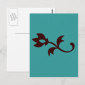 Eenvoudig Blauwgroen Briefkaart (Voorkant / Achterkant)
