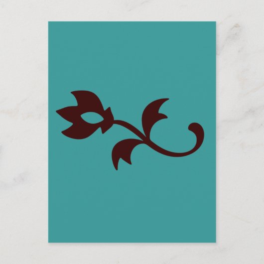 Eenvoudig Blauwgroen Briefkaart (Voorkant)