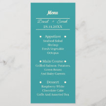 Eenvoudig Blauwgroen gepersonaliseerd huwelijksdin