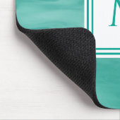 Eenvoudig Blauwgroen groen subtiel marmer modern M Muismat (Hoek)