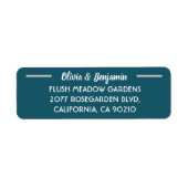 Eenvoudig Blauwgroen handgeschreven script huwelij Etiket (Voorkant)