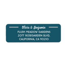 Eenvoudig Blauwgroen handgeschreven script huwelij Etiket