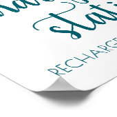 Eenvoudig Blauwgroen laadstation | Midnight Green  Poster (Hoek)