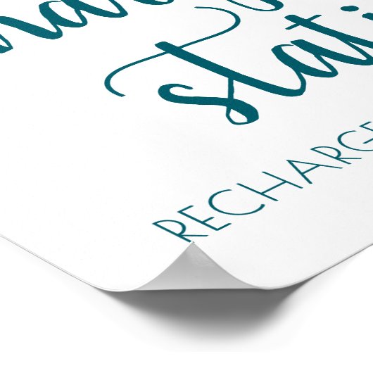 Eenvoudig Blauwgroen laadstation | Midnight Green  Poster (Hoek)