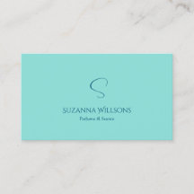 Eenvoudig Blauwgroen met Monogram Modern en Klassi