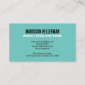 Eenvoudig Blauwgroen monogram Visitekaartje (Achterkant)