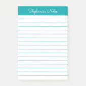 Eenvoudig Blauwgroen, persoonlijk Post-it® Notes (Voorkant)