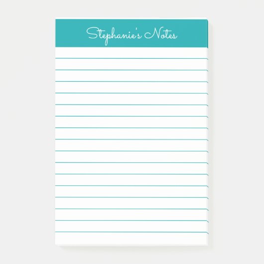 Eenvoudig Blauwgroen, persoonlijk Post-it® Notes (Voorkant)