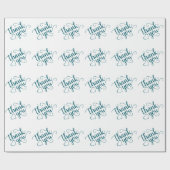 Eenvoudig Blauwgroen script | Dark Midnight Green Cadeaupapier (Vlak)