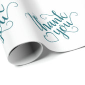 Eenvoudig Blauwgroen script | Dark Midnight Green Cadeaupapier (Rol Hoek)