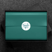 Eenvoudig Blauwgroen script | Dark Midnight Green Ronde Sticker