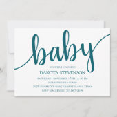 Eenvoudig Blauwgroen script | donkerblauw-groen Ba Kaart (Voorkant)