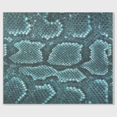 Eenvoudig blauwgroen slangschaalpatroon cadeaupapier (Vlak)