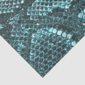 Eenvoudig blauwgroen slangschaalpatroon tissuepapier (Detail)