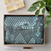 Eenvoudig blauwgroen slangschaalpatroon tissuepapier (Geschenk)