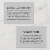 Eenvoudig, Bleek, aangepast huwelijk Informatiekaartje (Voorkant / Achterkant)