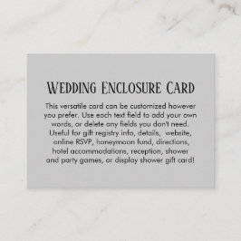 Eenvoudig, Bleek, aangepast huwelijk Informatiekaartje