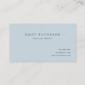 Eenvoudig Bleek Blauw Goud Monogram Visitekaartje (Achterkant)