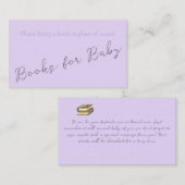 Eenvoudig Bleek monogram lavender Book voor Baby s Visitekaartje (Voorkant / Achterkant)