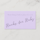 Eenvoudig Bleek monogram lavender Book voor Baby s Visitekaartje (Voorkant)