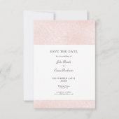 Eenvoudig Bleek roze met elegant script de datum o Save The Date (Voorkant)