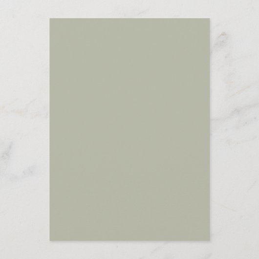 Eenvoudig Bleek Sage Green Wedding Menu (Achterkant)