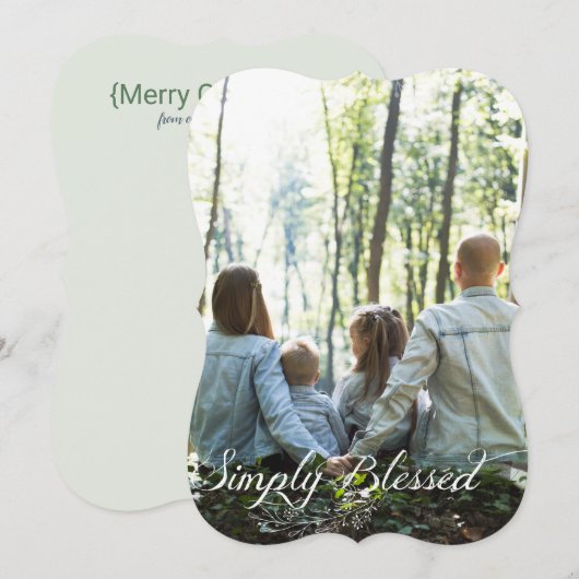 Eenvoudig 'Blessed'-foto met prettige kerstKaart (Voorkant / Achterkant)